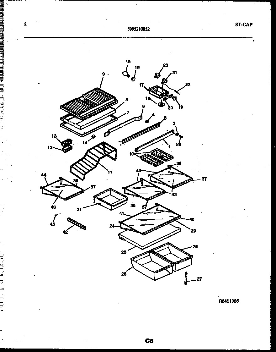 Tappan 95-2181-23-00 shelves and supports diagram