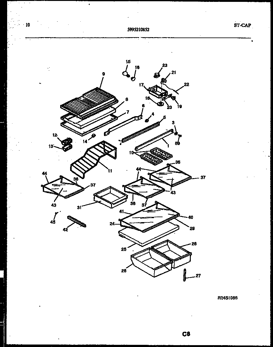 Tappan 95-2181-23-00 shelves and supports diagram