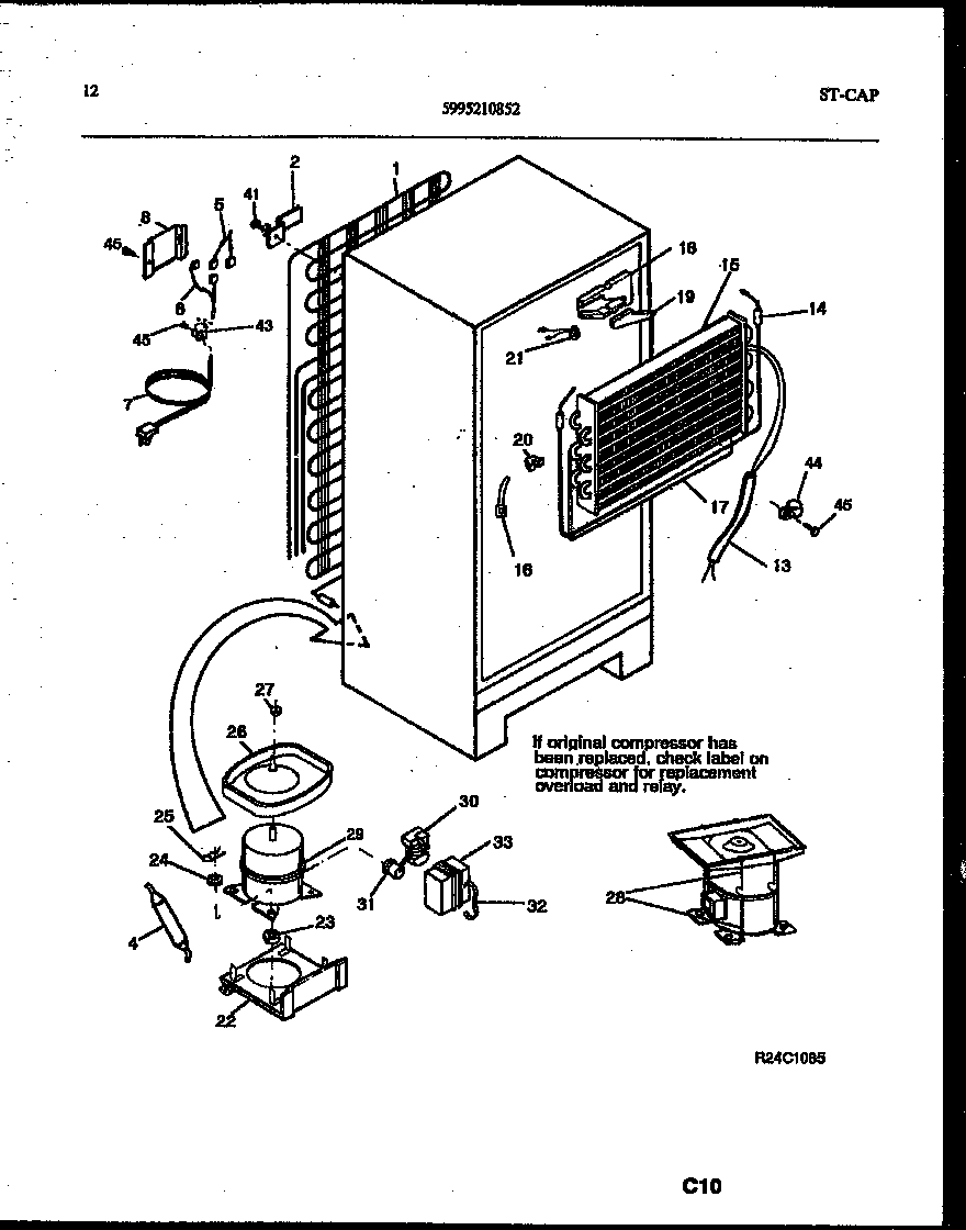 Tappan 95-2181-23-00 system and automatic defrost parts diagram