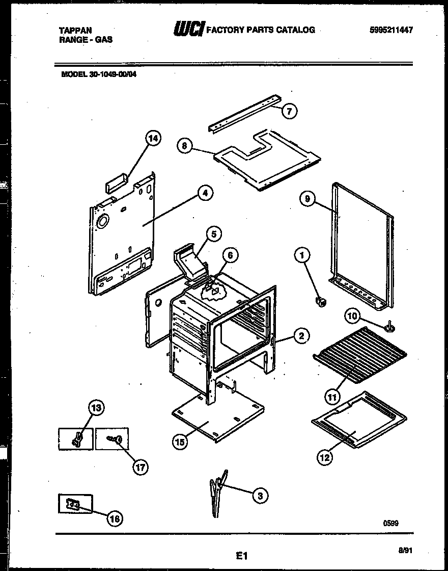 Tappan 30-1049-00-04 body parts diagram