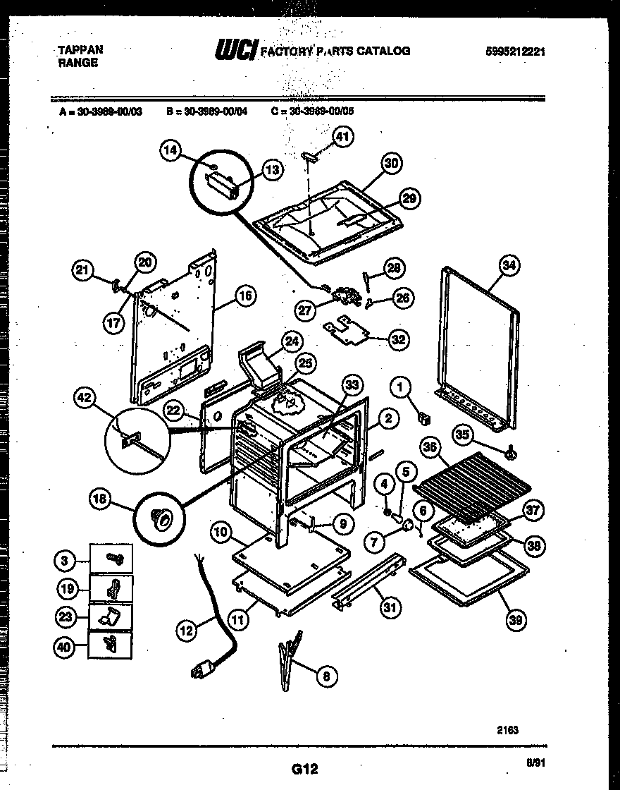 Tappan 30-3989-23-03 body parts diagram