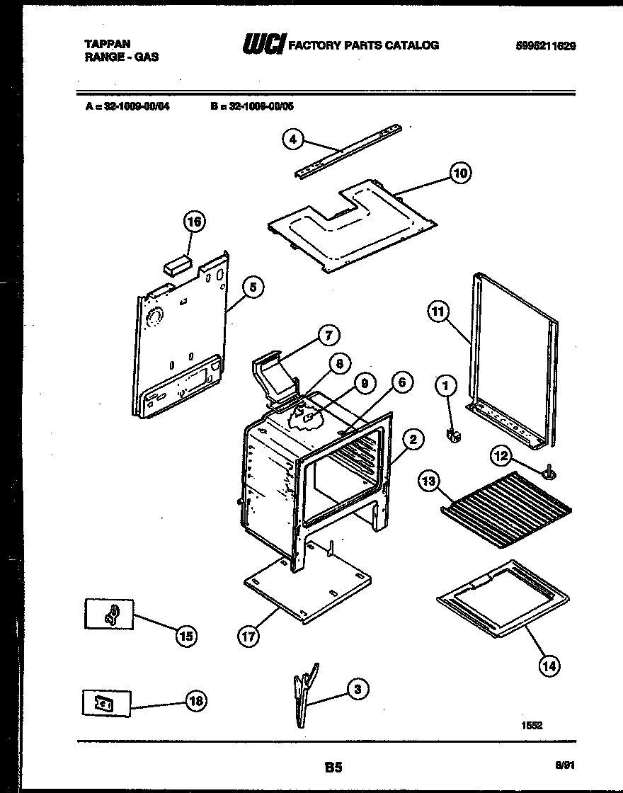 Tappan 32-1009-23-04 body parts diagram