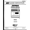 Tappan 36-6262-00-09 cover page diagram