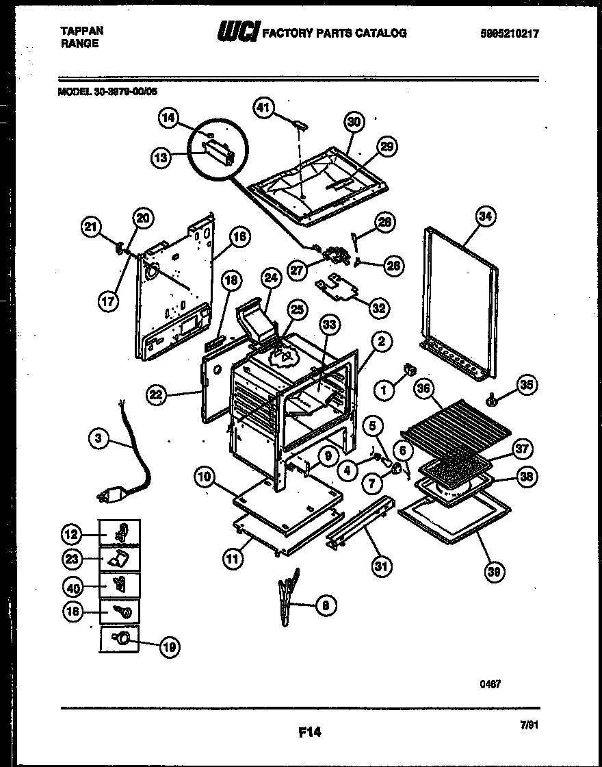 Tappan 30-3979-00-05 body parts diagram