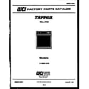 Tappan 11-4969-00-03 cover page- text only diagram