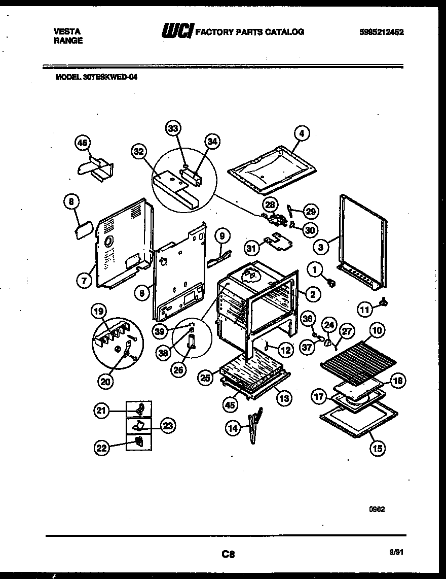 Tappan 30TESKWED4 body parts diagram