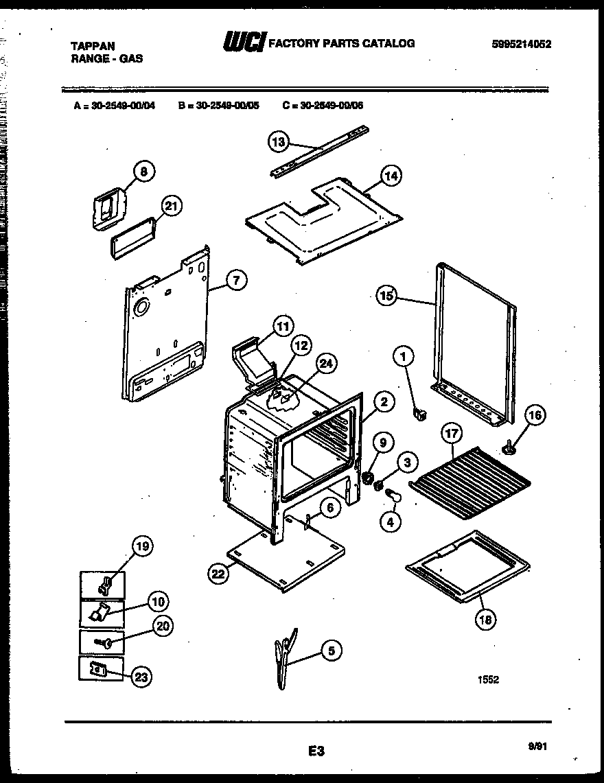 Tappan 30-2549-23-06 body parts diagram