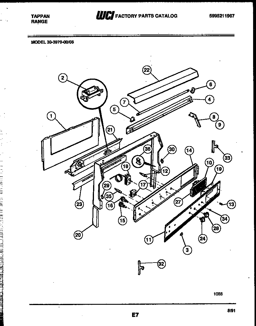 Tappan 30-3979-23-06 backguard diagram