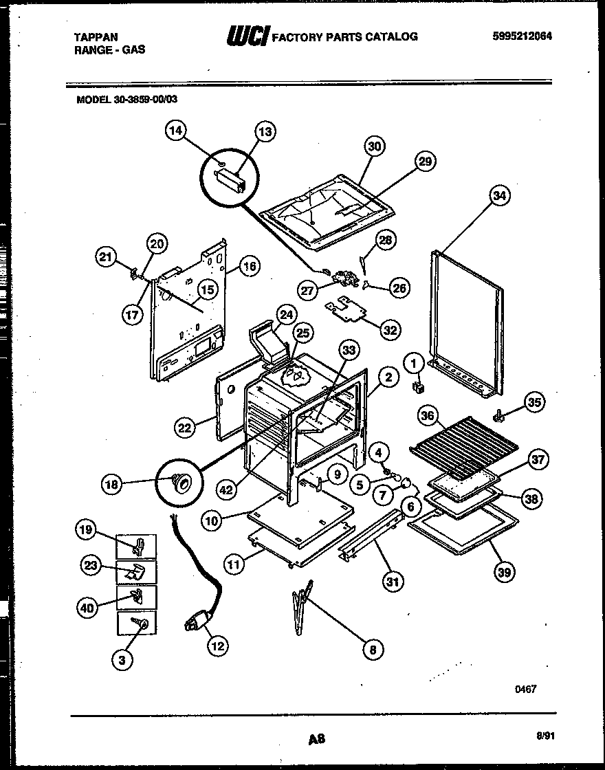 Tappan 30-3859-00-03 body parts diagram