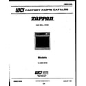 Tappan 12-4990-00-02 cover page diagram