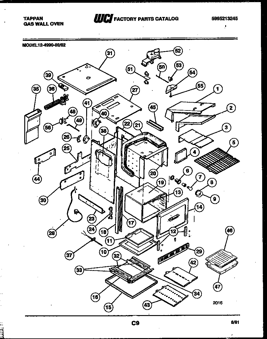 Tappan 12-4990-00-02 body parts diagram