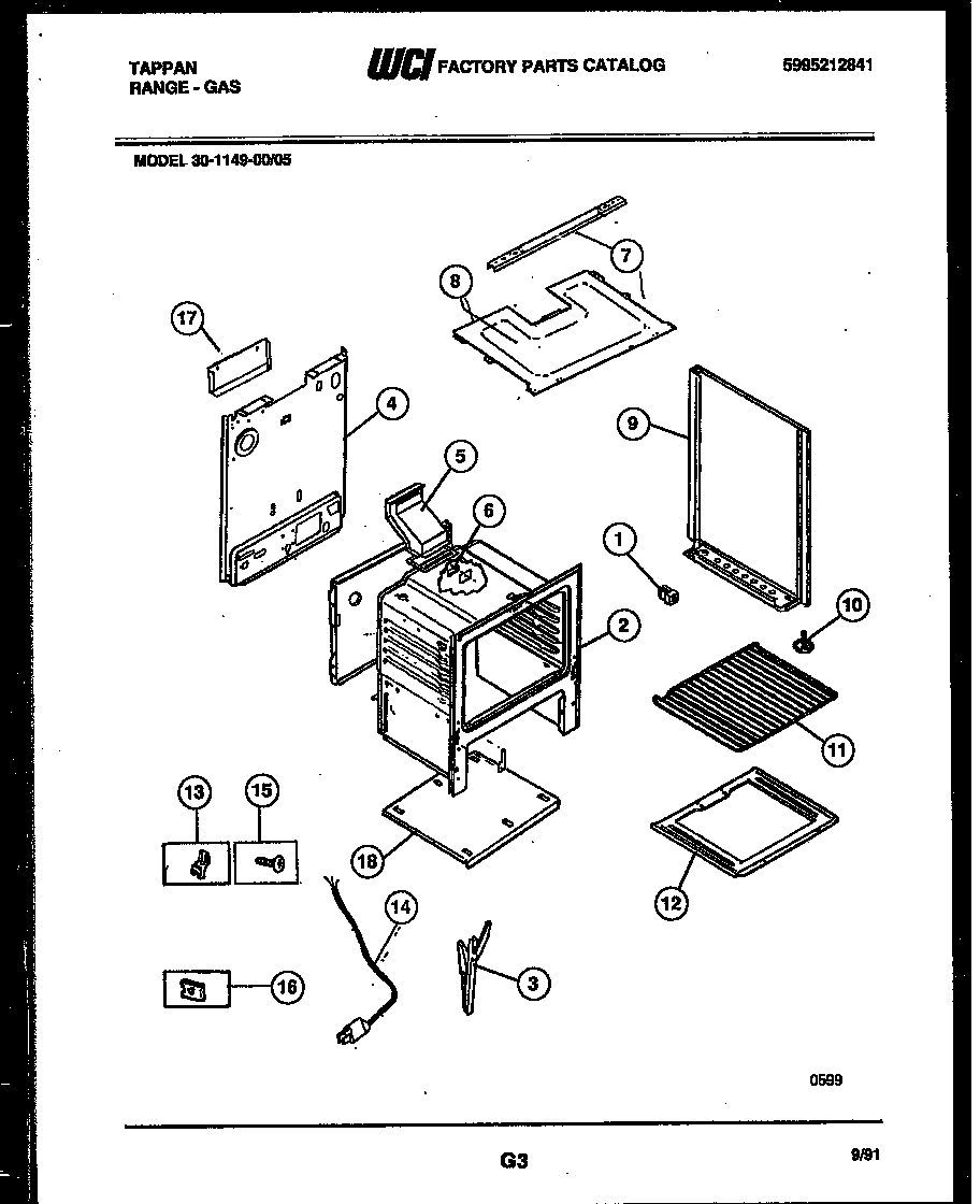 Tappan 30-1149-23-05 body parts diagram