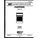 Tappan 30-3859-00-04 cover page diagram