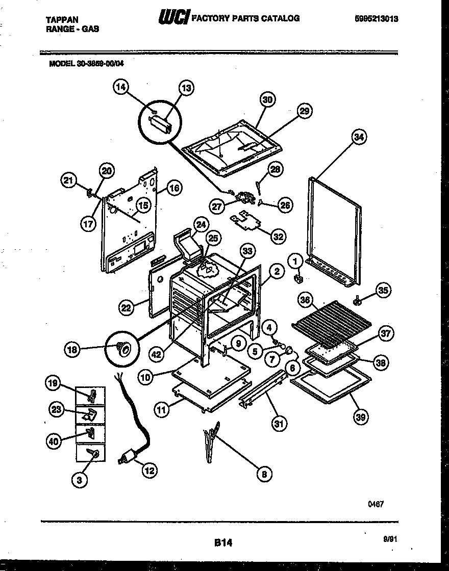 Tappan 30-3859-23-04 body parts diagram