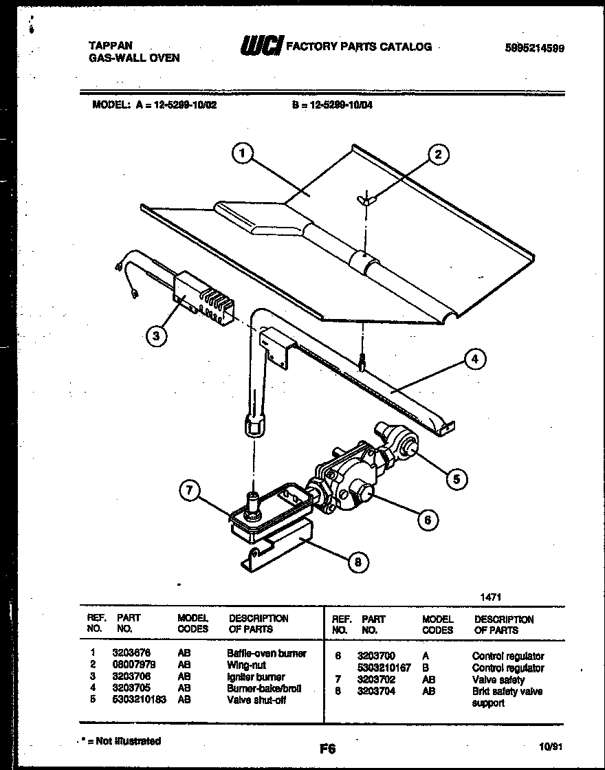 Tappan 12-5299-00-04 gas control diagram