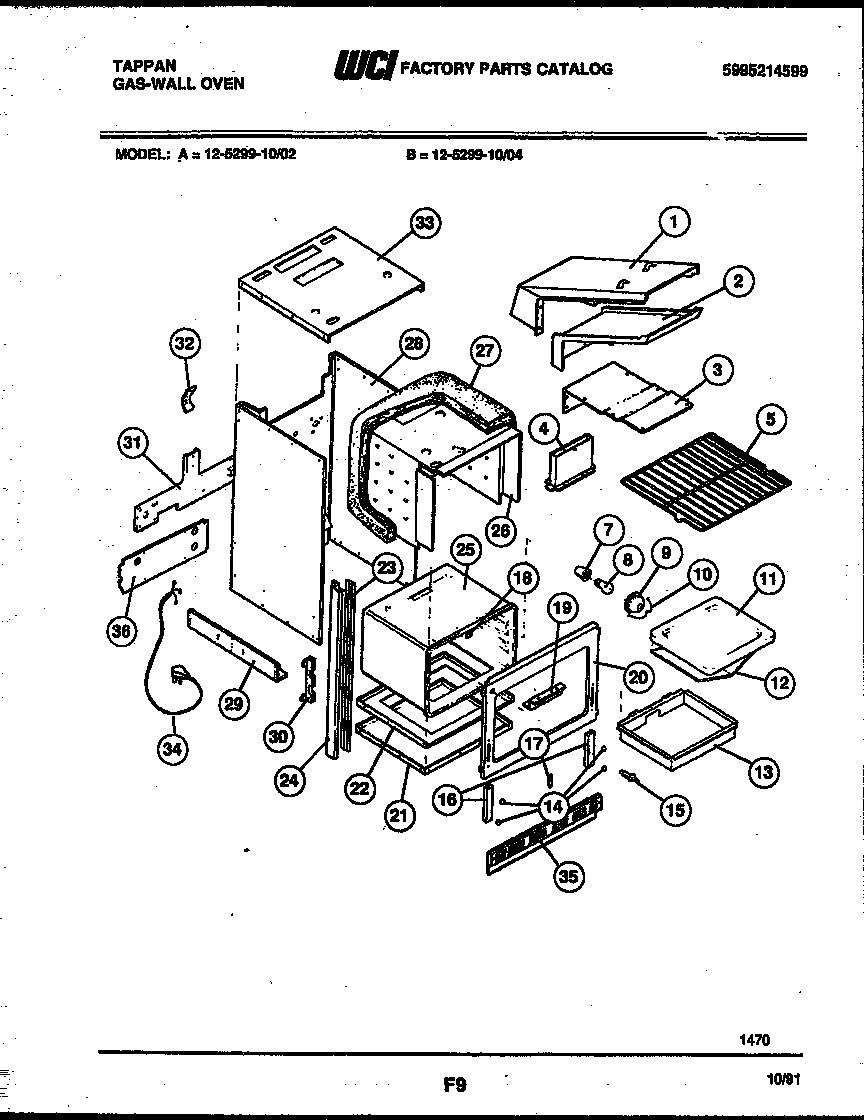 Tappan 12-5299-00-04 body parts diagram