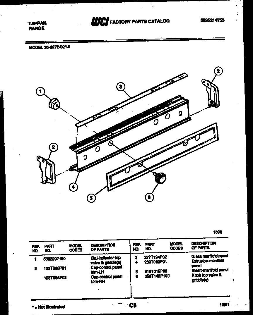 Tappan 36-3272-00-10 control panel diagram
