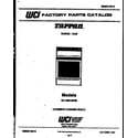 Tappan 32-1009-00-06 cover page diagram