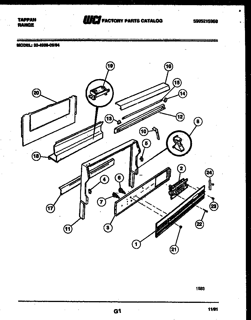 Tappan 30-4980-00-04 backguard diagram
