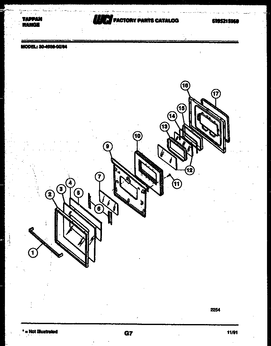Tappan 30-4980-00-04 door parts diagram
