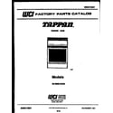 Tappan 30-3989-23-06 cover page diagram