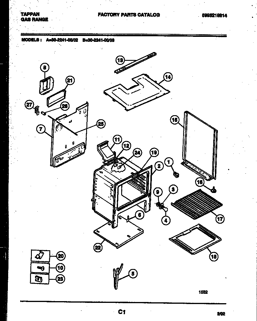 Tappan 30-2241-23-03 body parts diagram
