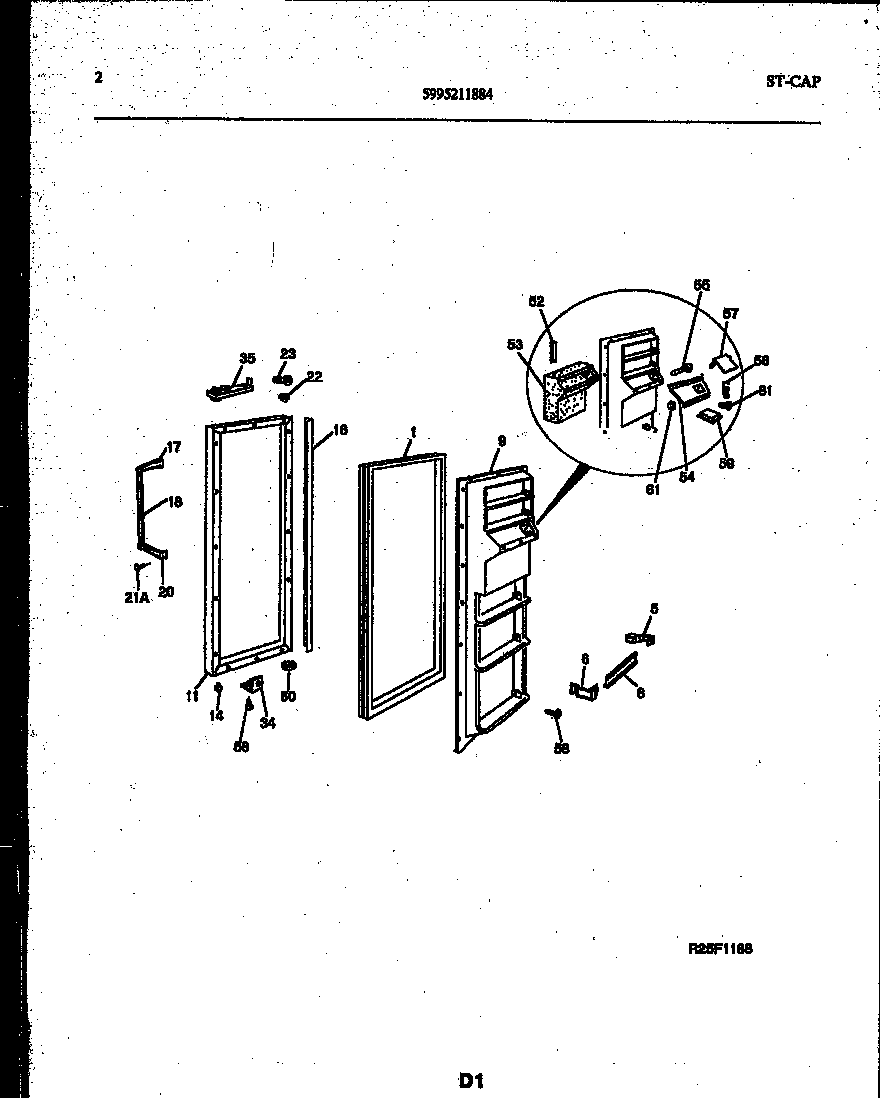 Tappan 95-2491-23-01 freezer door parts diagram