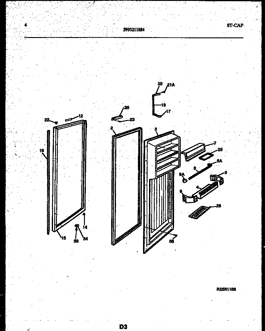 Tappan 95-2491-23-01 refrigerator door parts diagram