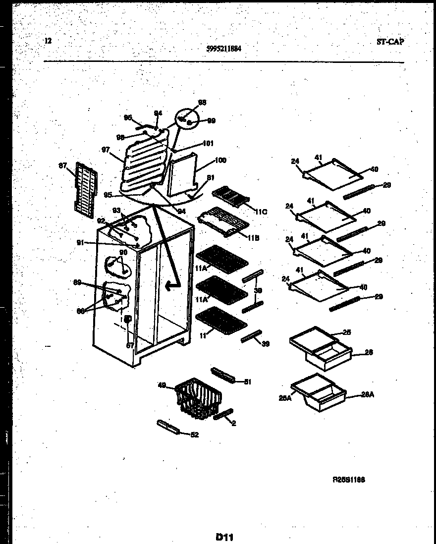 Tappan 95-2491-23-01 shelves and supports diagram