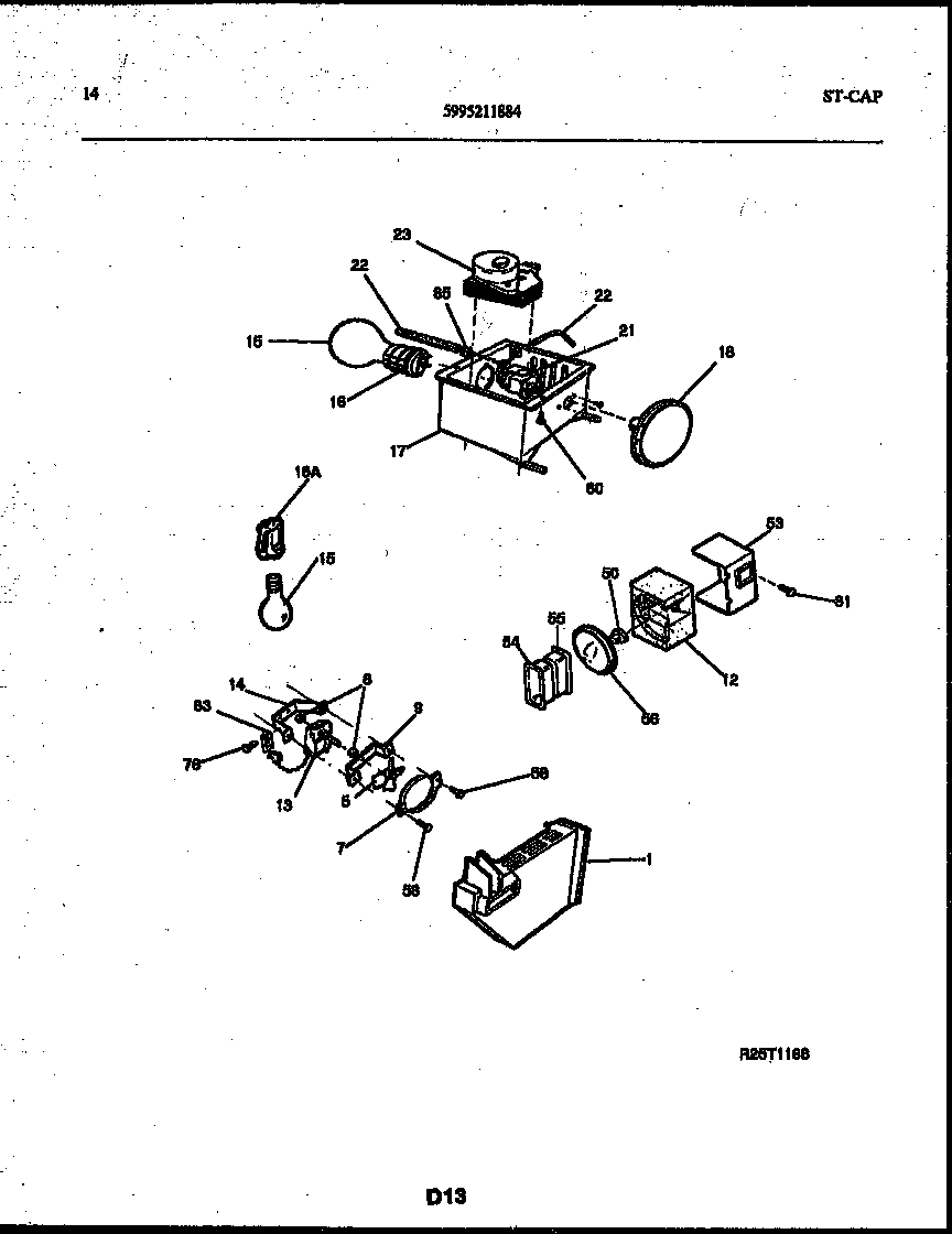 Tappan 95-2491-23-01 refrigerator control assembly, damper control assembly and f diagram