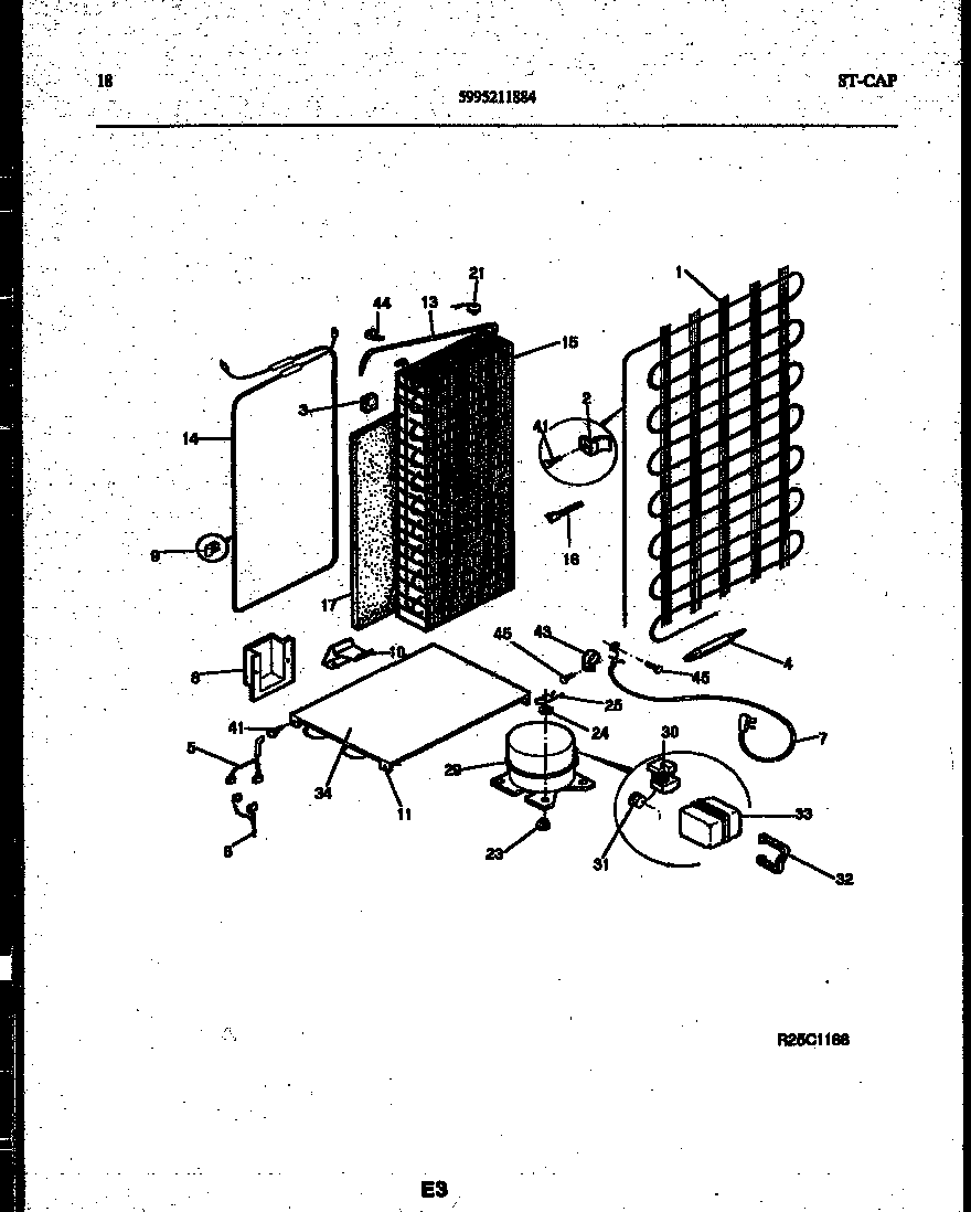 Tappan 95-2491-23-01 system and automatic defrost parts diagram