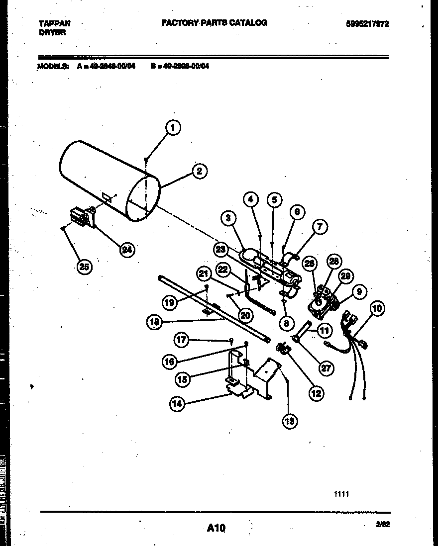 Tappan 49-2828-00-04 burner, igniter and valve diagram