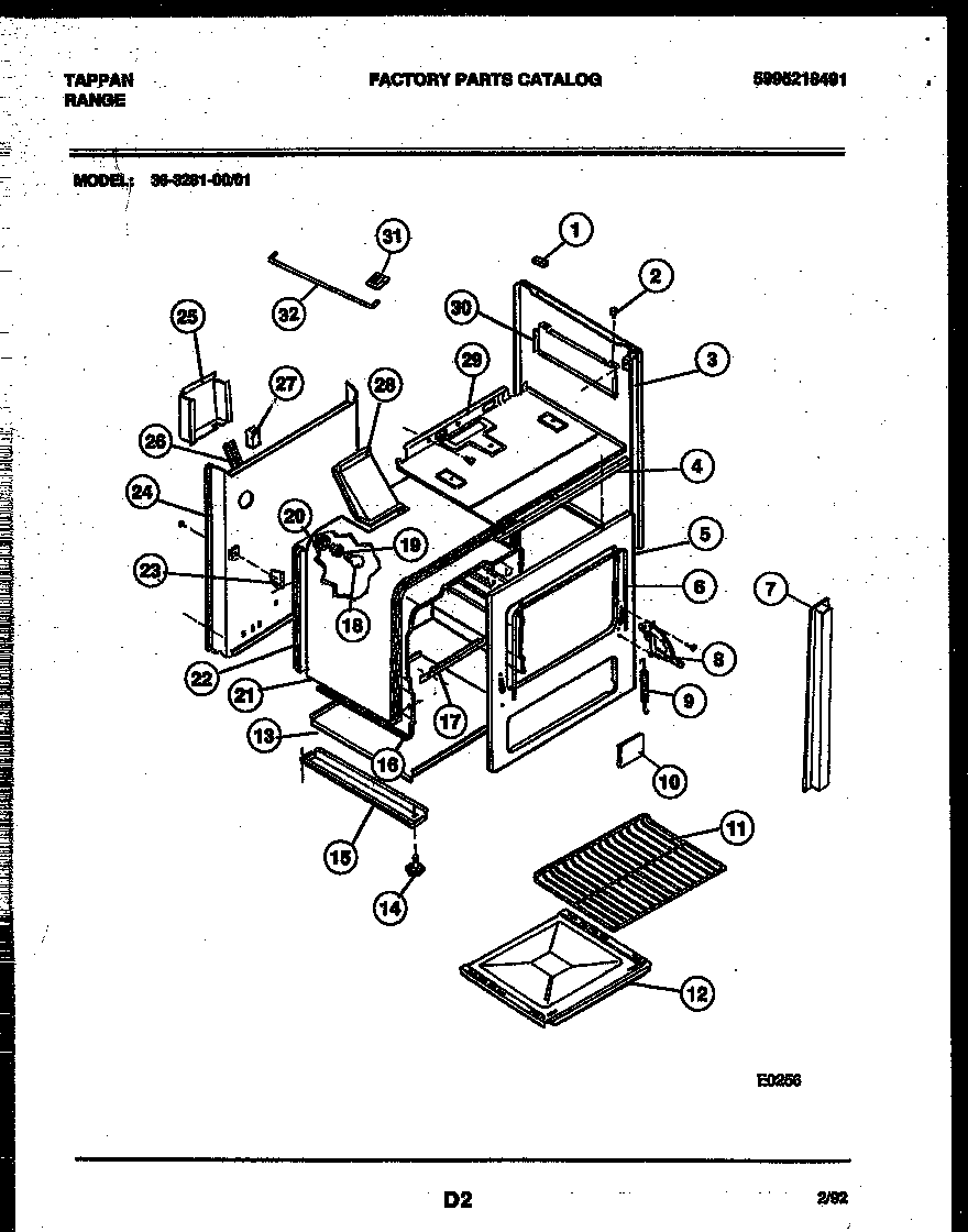 Tappan 36-3281-23-01 body parts diagram