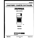 Tappan 73-3951-23-01 cover page diagram