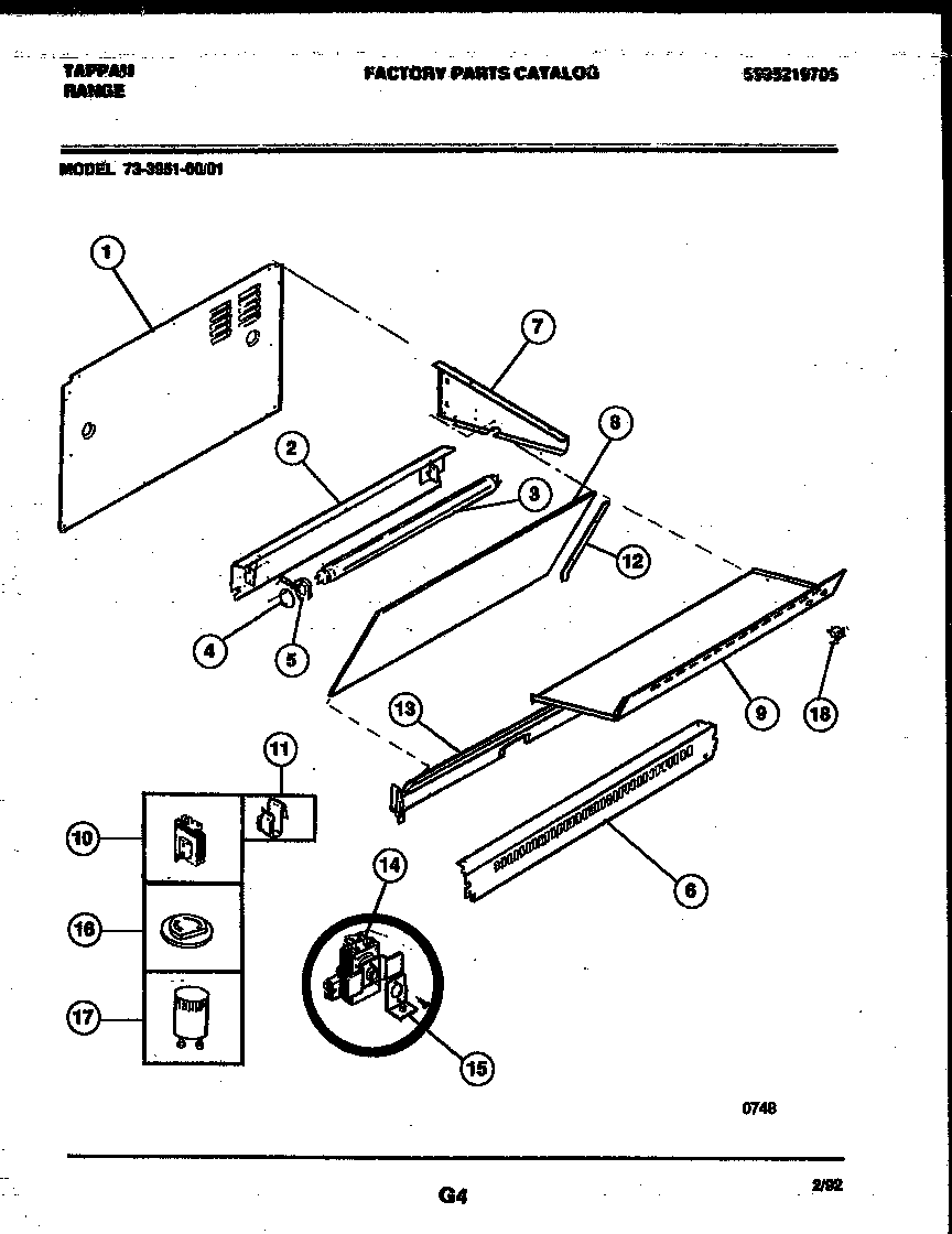 Tappan 73-3951-23-01 splasher control diagram