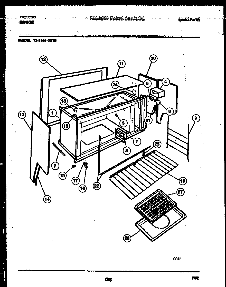 Tappan 73-3951-23-01 upper body parts diagram
