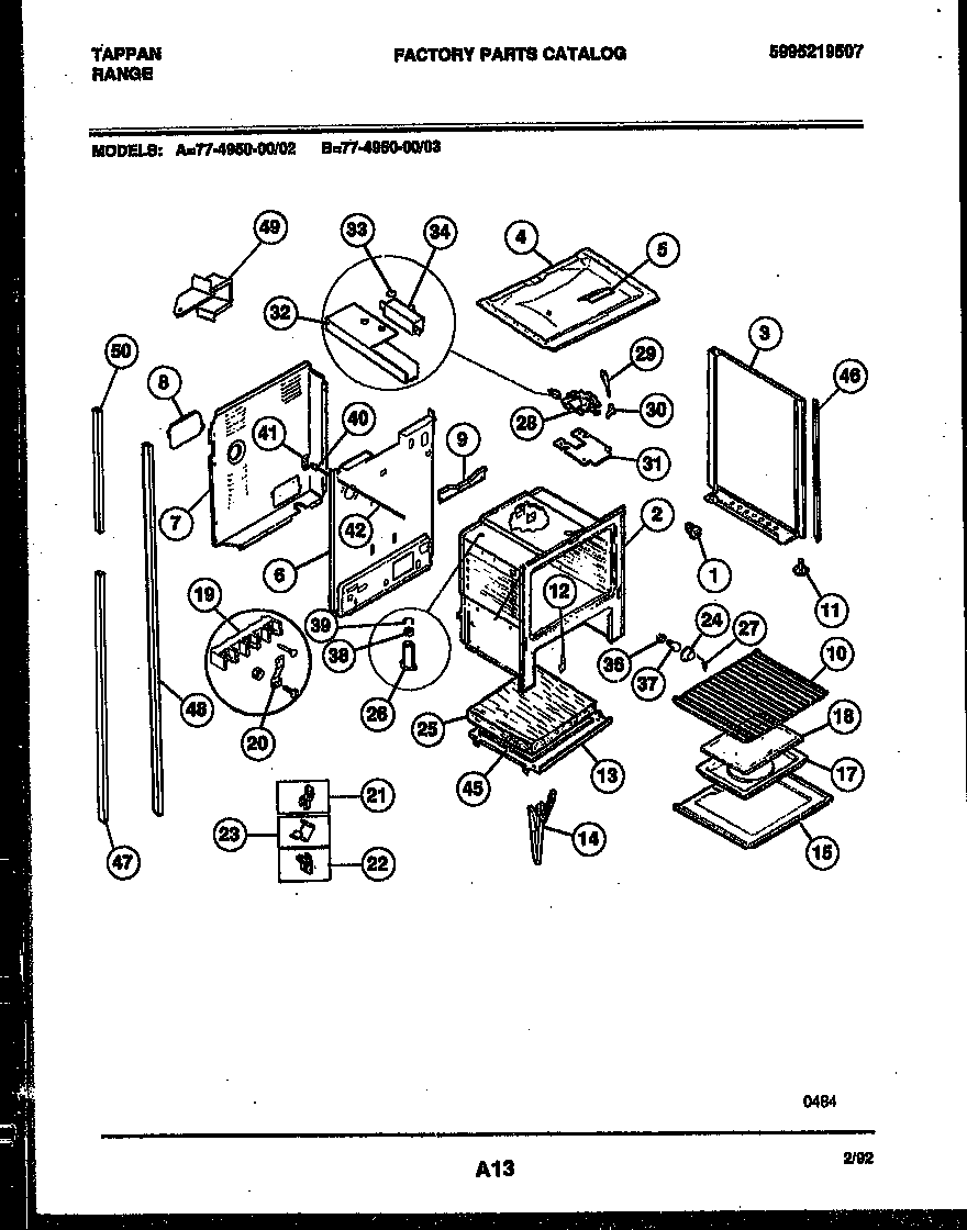 Tappan 77-4950-00-03 lower body parts diagram