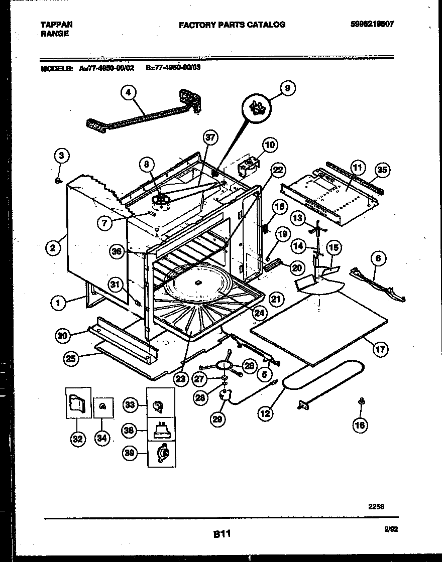 Tappan 77-4950-00-03 wrapper and body parts diagram