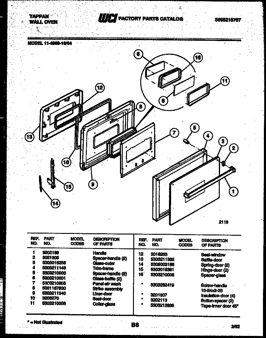 Tappan 11-4969-00-04 door parts diagram