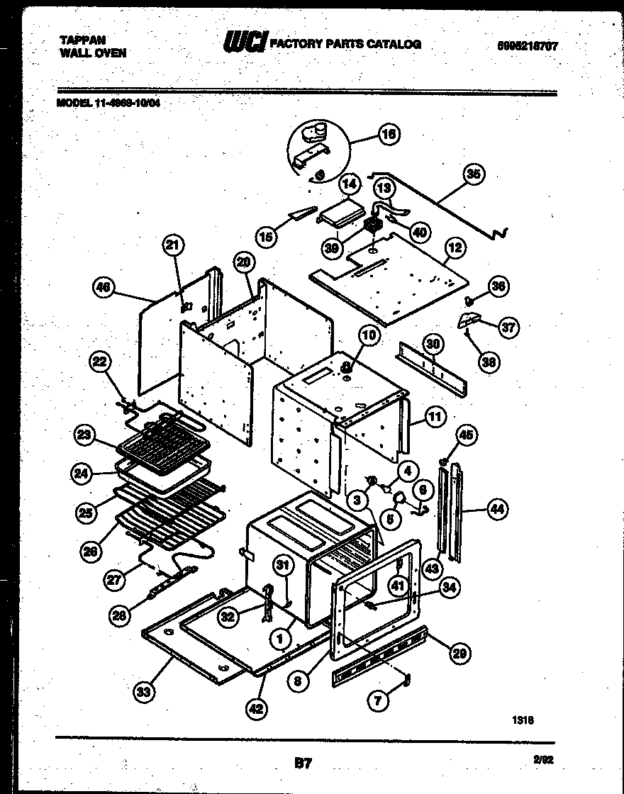 Tappan 11-4969-00-04 body parts diagram