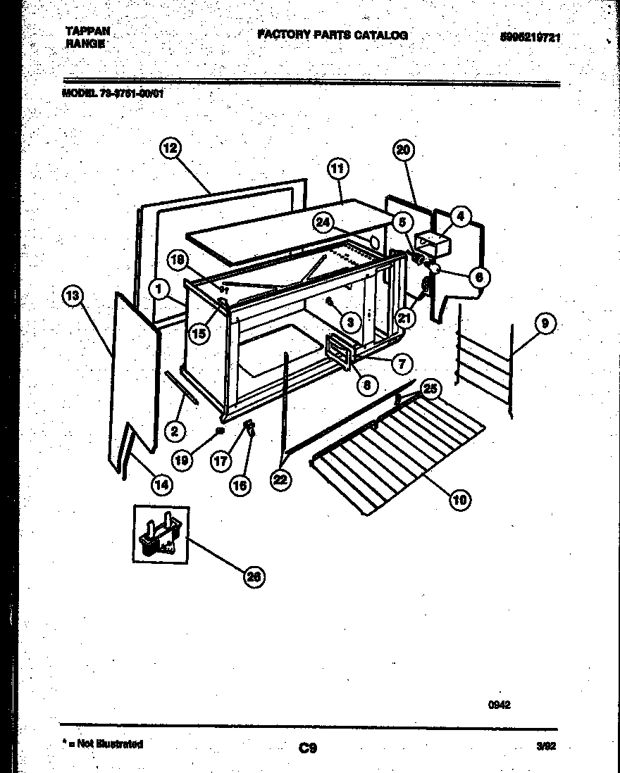 Tappan 73-3751-00-01 upper body parts diagram
