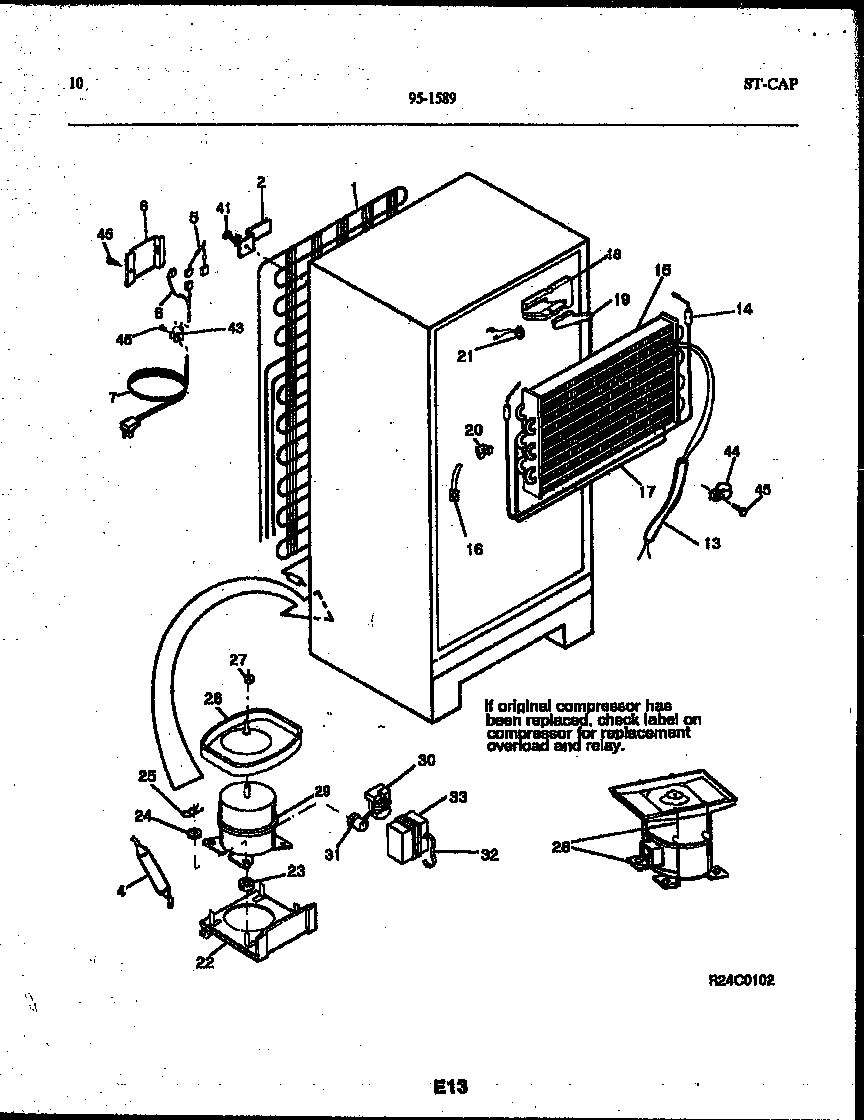 Tappan 95-1589-00-01 system and automatic defrost parts diagram