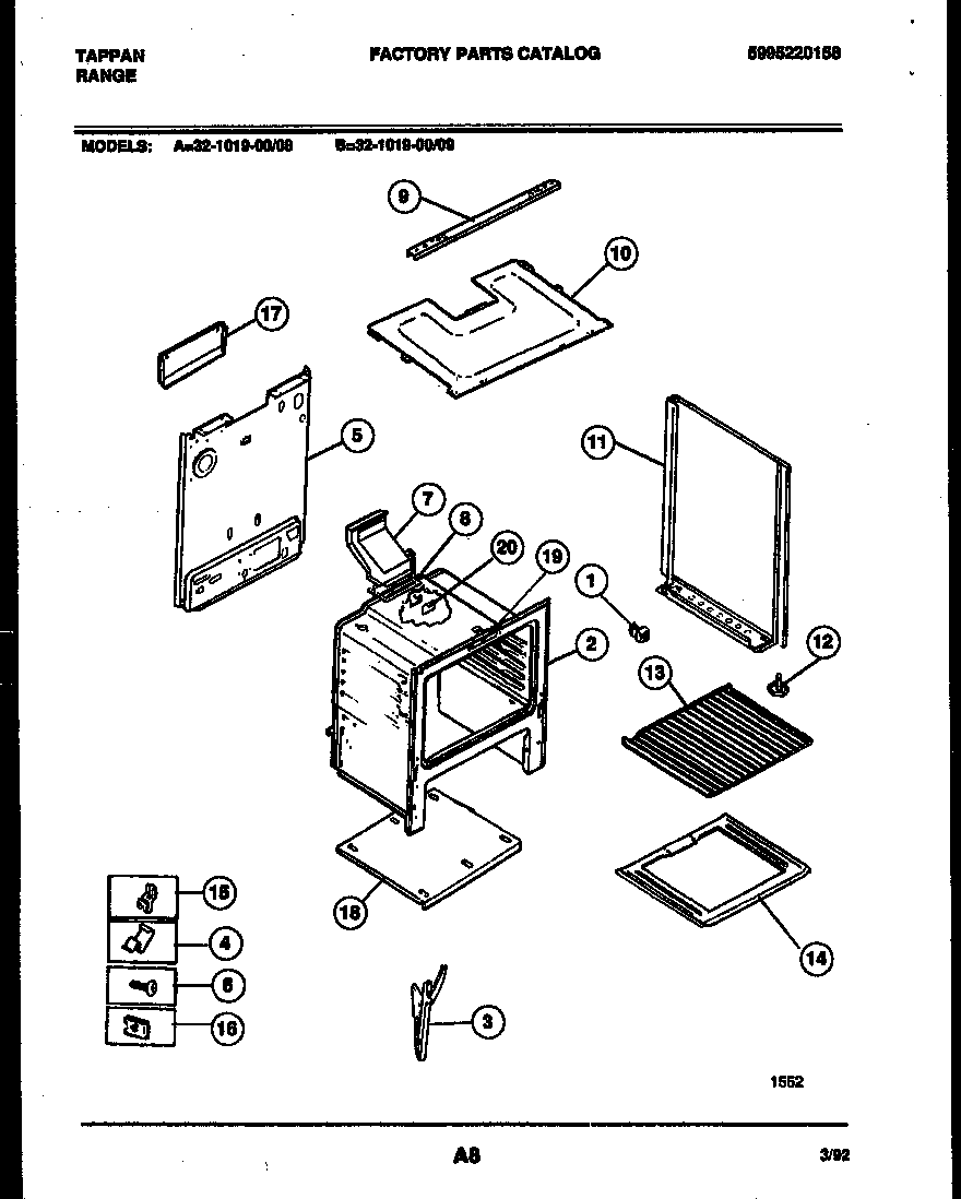 Tappan 32-1019-00-09 body parts diagram