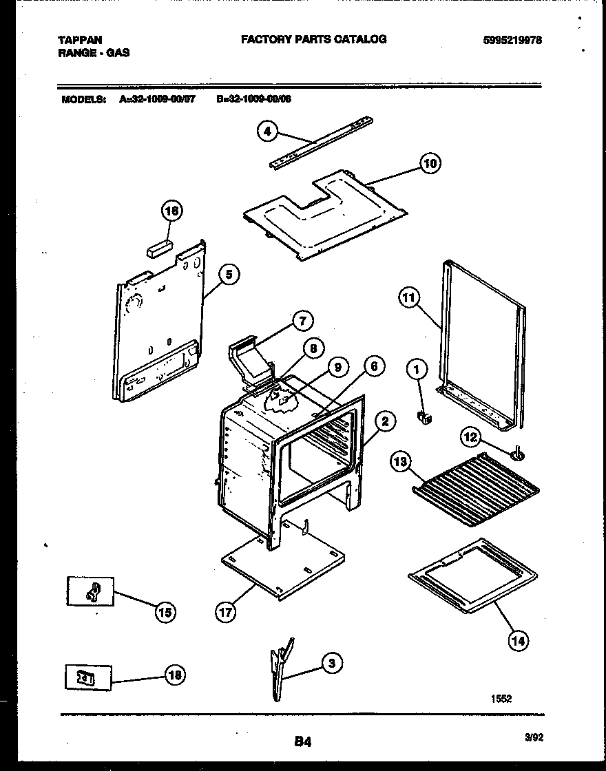 Tappan 32-1009-00-08 body parts diagram