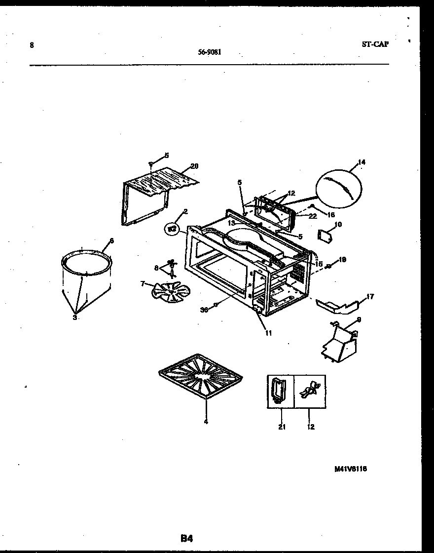 Tappan 56-9081-10-01 wrapper and body parts diagram