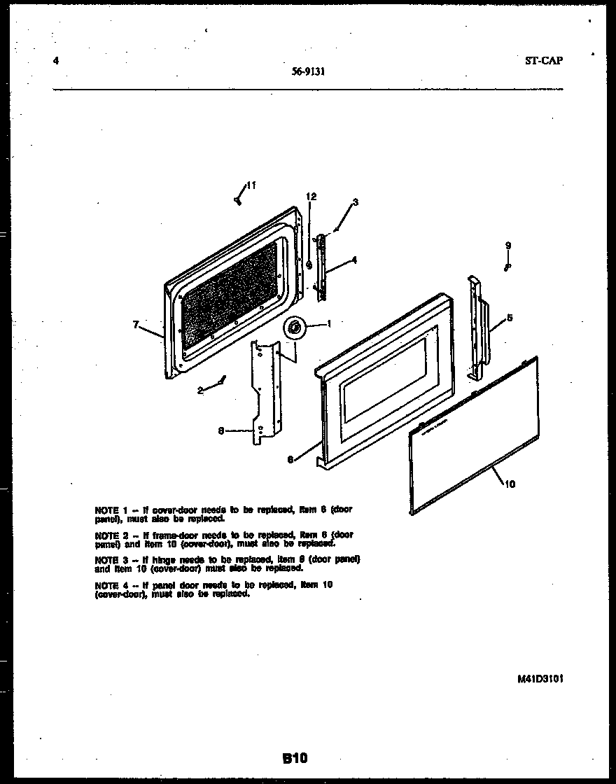 Tappan 56-9131-10-01 door parts diagram