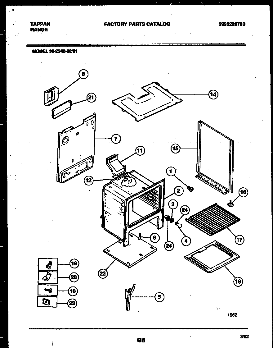 Tappan 30-2542-23-01 body parts diagram