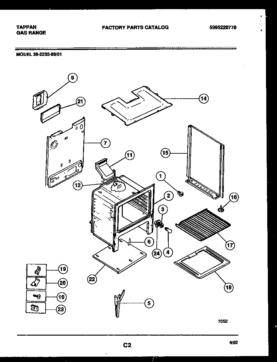 Tappan 30-2232-23-01 body parts diagram
