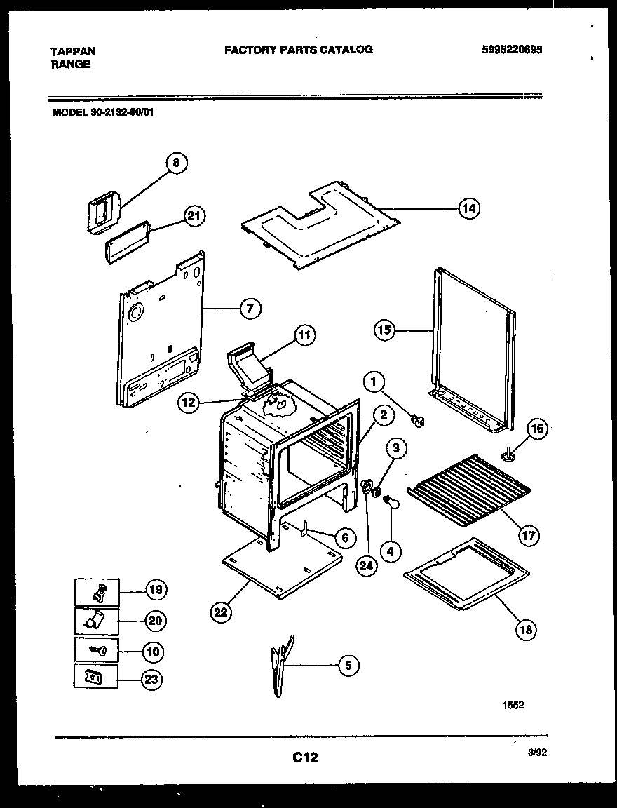 Tappan 30-2132-23-01 body parts diagram