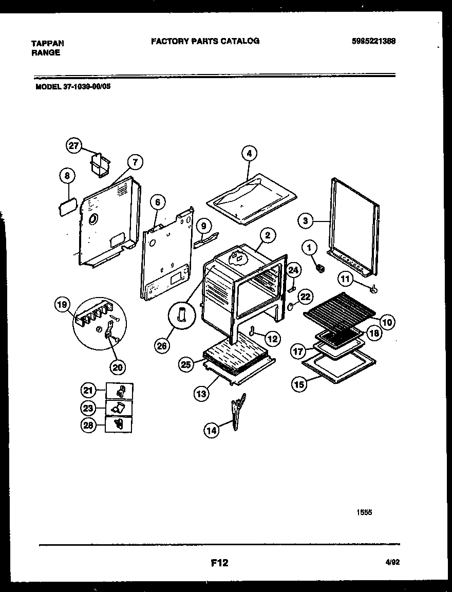 Tappan 37-1039-23-05 body parts diagram